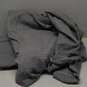 WARMDERN Waffle Weave Duvet Cover King Size, Grey Textured Duvet Cover Set, Soft and Breathable Comforter Cover, 3 Pieces Microfiber Bedding Set for All Season(Grey,King)