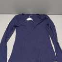 ANRABESS Women's Long Sleeve Henley Tops Ribbed Knit Slim Fitted Trendy T Shirt Basic Tees Layer 2025 Fall Fashion Outfits (Medium, Navy Blue)