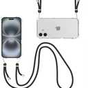 for iPhone 16 Crystal Clear Case with Detachable Adjustable Crossbody Strap, Slim Fit Shockproof Protective Phone Case with Anti-Lost Shoulder Neck Lanyard 6.1" 2024