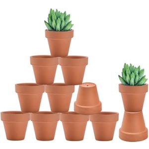 vensovo 2 Inch Small Mini Terracotta Pots - 12 Pack Terra Cotta Succulents Flowerpot with Drainage, Clay Ceramic Pottery Planter for Indoor/Outdoor Plants, Crafts, Wedding Favor