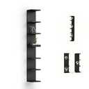 7 Tier Black Floating Shelves, Wall Shelf Unit for Wall Decor Vanity Bedroom Living Room, Narrow Wall-Mount Shelving, Small 4-Tier Lack Display Shelves, 22.4 x 5.9 x 5.9 inches - Set of 2