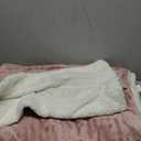 Exclusivo Mezcla Sherpa Fleece Throw Blanket, Reversible Velvet Plush Blankets and Soft Throws for Couch, Sofa, 50x70 Inches, Dusty Pink