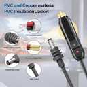 Mini DC Power Cable, 6FT/16FT/32FT 24V-12V DC Car Charger Auto Power Supply for Satellite, Replacement Cable for Starlink Mini, 18AWG Cables for Trucks Ships, (10M/32.8FT)