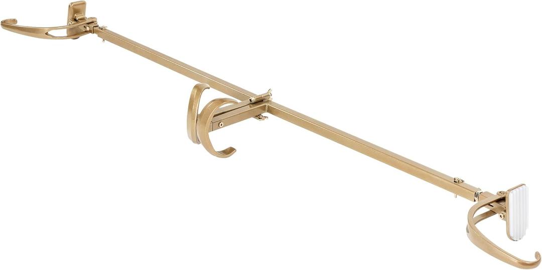 VILLAGE LIGHTING COMPANY [Front Door Garland Hanger] - Adjustable to Different Door Widths | Heavy-Duty Cast Iron | Decorative Christmas Decor | No Nails, Screws, or Damage (51-81 In., Gold)