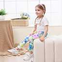 TXJ Sports 3-Pack Leggings for Girls Fashing Printing Girls Leggings Soft Kids Pants Ankle Length in 3t to 11 Years (9-10 Years, Colorful Flowers/Rainbow Strips/Colorful Butterfly)