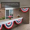 4Pack 3x6 Feet American Pleated Fan Flag for 4th of July, Decorations Patriotic Half Fan Bunting Flag Banners with Brass Grommets and Zip Ties for Outside