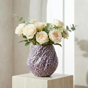Sunddo Purple Ceramic Vase, Large Round