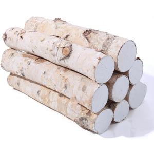 8 Pack Birch Logs for Fireplace Decor Crafts Versatile Unfinished Wood Gas Fireplace Logs: 2.3"-3.2" Dia. x 16.5" Long