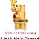 Uenede Float Ball Valve DN25 1" Male Thread with NPT Adapter | Stainless Steel Floating Ball, Brass Valve, Automatic Switch for Stock Tank Pool Water Level Control, 1"-1PCS