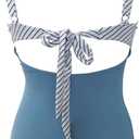 HXN Women's One Piece Swimsuit Tummy Control Bathing Suit Color Block Cutout Slimming Swim Suit Swimwear 2025 (L)
