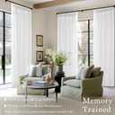 White Linen Curtains 92 Inches Long for Living Room Standard Window Curtain Lengths Light Filtering Semi Sheer Boho Farmhouse Bedroom Pinch Pleated Drapes 92 Inch Length 2 Panels Set 50 Inch Wide