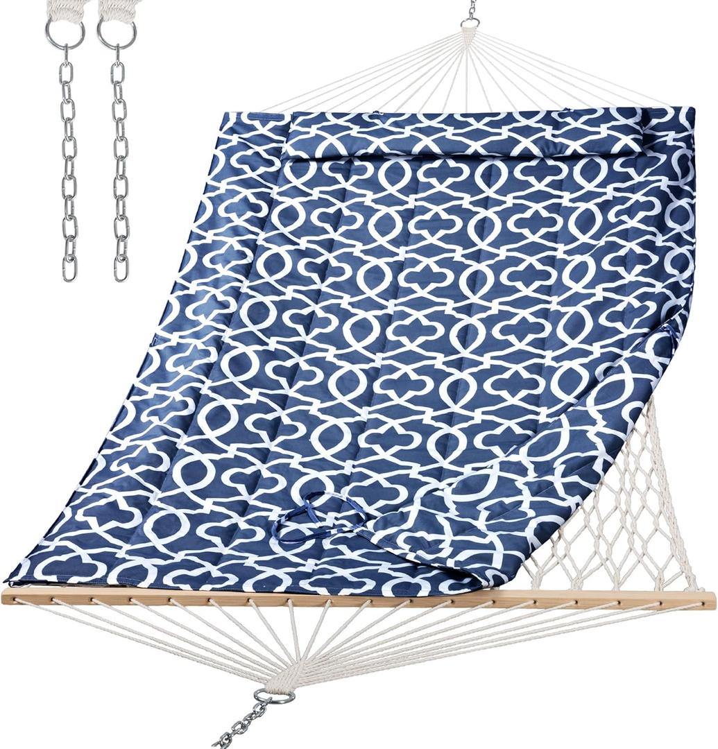 SUNCREAT Hammocks Replacement Hammock for Stand, 475 lbs Capacity, Two Person Backyard Hammock with Pad for Outside, Dark Gray Pattern