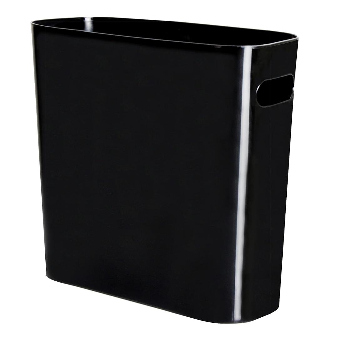 Youngever 1.5 Gallon Slim Can, Plastic Garbage Container Bin, Small Bin with Handles for Home Office, Living Room, Study Room, Kitchen, Bathroom (1 Pack Black)