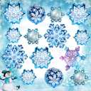 JOICEE 14pcs Snowflake Balloons Snowflake Frozen Balloons for Christmas Winter Wonderland Party Decorations, Snowflake Aluminum Foil Mylar Balloons for New Year Birthday Theme Party Supplies