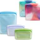 Stasher Silicone Reusable Food Storage Bags, 5-Pack, Reusable Freezer Bags, Microwave, Dishwasher, Oven Safe, Sous Vide, Premium Lunch Containers, Eco Friendly, Food-safe Silicone Snack Bag, Tie Dye | Reusable Food Bag