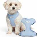 Dog Harness Soft Adjustable Vest for Dogs & Cats, No-Pull, No-Choke, Breathable Mesh, Lightweight, Comfortable Pet Harness Solid Blue, XS (5-9 Lb)