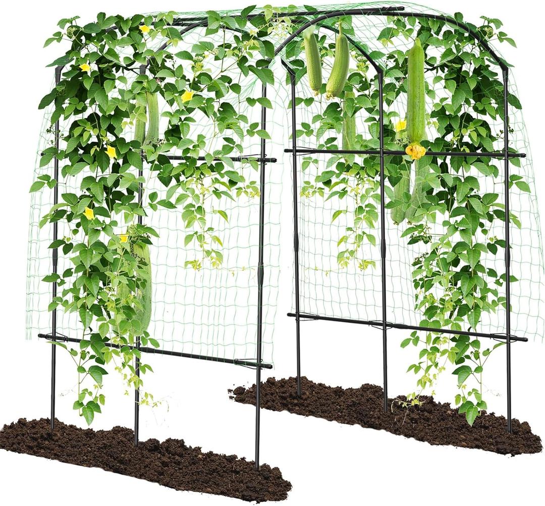UrGROWA 71'' L x 16'' W x 71'' H Large Tall Grape Vine Support Arch Arbor Trellis Plastic-Coated Metal Garden Arch Trellis for Climbing Plants Vine Yard Outdoor Patio Lawn Yard Garden Decoration