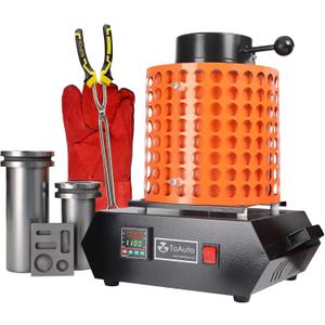 TOAUTO Upgraded Gold Melting Furnace TGF3000-V1.1, 1+3 KG Electric Digital Smelting Furnace 1400W 2100F PID Smelter Kiln Kit Casting Refining Jewelry Precious Metals Gold Silver Copper Aluminum (110V)
