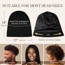 LULUSILK 100% Mulberry Silk Bonnet for Sleeping Women and Men, No More Frizzy Tangled Hair, Real Silk Sleep Cap for Curly Hair, Black, Pack of 1
