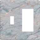 Decorative Outlet Covers Modern Abstract Gray Blue Gold Marble 2 Gang Wall Plate Single Toggle 1 Rocker Light Switch Cover Switch Plate Covers Faceplate for Bathroom Kitchen Decor