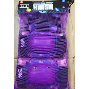 Krash Spacey Purple Elbow & Knee Pad Set Wrist Protectors BB4 8+