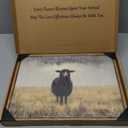 Framed Retro Black Sheep Canvas Wall Art Countryside Farmhouse Animal Oil Painting Print Vintage Rustic Wilderness Picture Poster Wall Décor for Living Room Bedroom Ready to Hang 12x16 Inches