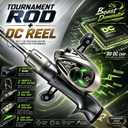 Sougayilang DC Baitcaster Combo – Smart Anti-Backlash, 7.2:1 Gear Ratio, 18.5LB Drag, 30+24Ton Graphite 2-Piece Rod for Bass, Walleye, Catfish, 602-M