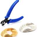 SPEEDWOX 200 Loops Memory Wire for Bracelet Making - 5 Inches Cutting Pliers Set for Jewelry - Gold Silver Loop Arts DIY Supplies - Hobby Work Tool