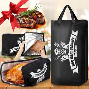 Valentines Day Gifts Upgraded BBQ Blanket for Resting Meat - Air Fryer Kitchen Camping Baking Party Essential -Smoker Accessories Brisket Blanket - Insulated Meat Resting Bag with Wide Mouth for Steak/ Pork Shoulder/ Turkey - Birthday Anniversary BBQ Accessories Grilling Gifts for Men Dad Husband (21 Inch)