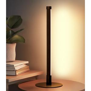 Upgraded LED Table Lamp, Stepless Dimmable Bedside Lamp with 3 Color Temperature, Modern Nightstand Lamp, Desk Lamp for Bedroom, Living Room, Corner, Gift, Metal Finish, Black