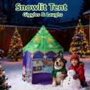 Christmas Play Tent for Kids, Tree & Snowman Xmas Playhouse for toddles 2+, 39.4 x 39.4 x 53.1 inches