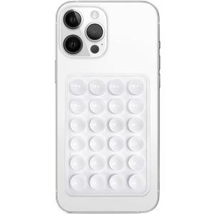 7 x Galundge Silicone Suction Phone Case Mount, Non Slip Sticky Phone Grip for Cellphone, Silicon Adhesive Suction Cup Phone Mount, Strong Grip Holder for Selfies and Videos (White)