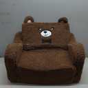 Kids Sofa, 2-in-1 Flip-Out Foam Couch, Soft Play Lounge Chair for Toddlers and Children, Brown