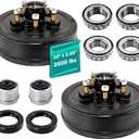 10" x 2-1/4" Trailer Brake Drum Kit 5 on 4.5 with 5 Bolt 1/2"-20 L68149/L44649 Heavy Duty Trailer Hub Drum kits for 3500 lbs,008-247-05, 84546,22001K