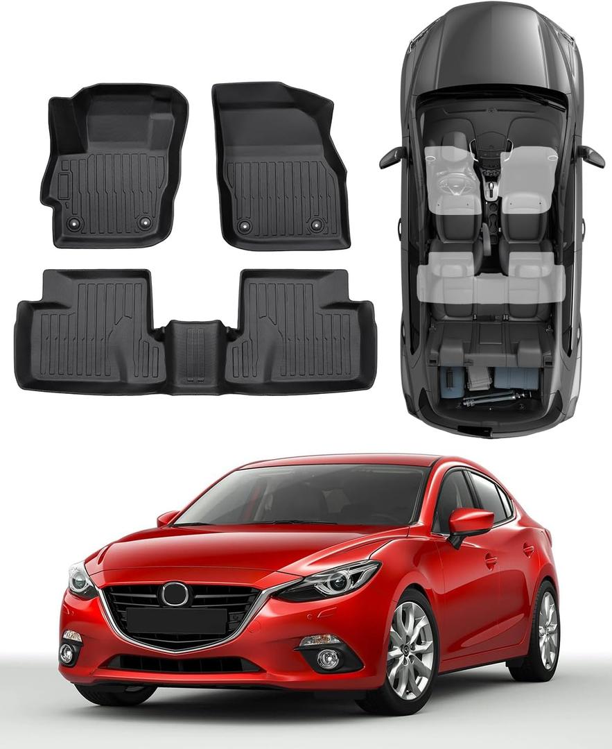 Floor Mats for Mazda 3 Hatchback Sedan 2010-2013,3 Pcs Car Mats