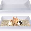 Geelin 2 Pack 26" x 13.5" Corrugated Plastic Cage Liners Base 1 x 2 Panel Size Guinea Pig Cage Liner for Guinea Pigs Hedgehogs Rabbits Applied with C&C Cages, White