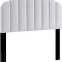 Modway MOD-6206 Veronique Channel Tufted Performance Velvet Upholstered Twin Headboard in White