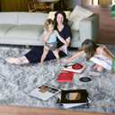 Rugs for Living Room, Ultra Fluffy Fuzzy Shag 6x9 Area Rug for Bedroom, Modern Plush Soft High Pile Upgrade Non-Slip Carpet for Kids Girls and Boys, Dorms, Home Decor, Tie-Dyed White Grey