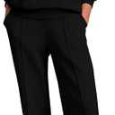 PRETTYGARDEN Women Fall 2 Piece Outfits Sweatsuits Quarter Button Long Sleeve Sweatshirt Wide Leg Pants Tracksuit Lounge Sets (Black, XXL)