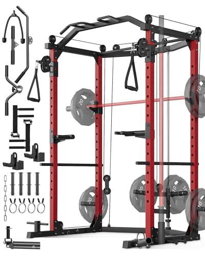 GarveeLife Power Cage with More Training Attachment, Red