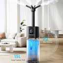 15L/4Gal Humidifier Large Room, 600mL/h Misting, 1200ft Coverage, Auto Humidity Control, 72H Runtime, Top Fill, Aroma Diffuser, Sleep Mode, 12H Timer, Auto Shutoff Protection