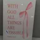 3Pcs Coquette Pink Bow Canvas Wall Art Inspirational Bible Verses Paintings Prints Christian Psalms Scripture Wall Decor Trendy Aesthetic Apartment Posters for living Room Bedroom Pictures Framed