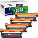 507A Toner Cartridge Bundle Compatible 507A CE400A CE401A CE402A CE403A Replacement for HP Enterprise MFP M575c M575dn M575f; M551dn M551n M551xh Printer(4-Pack 1Black 1Cyan 1Yellow 1Magenta)