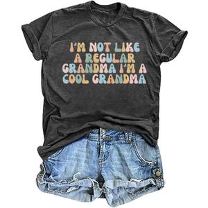 Grandma Shirt Women I'm Not Like a Regular Grandma I'm a Cool Grandma Shirts Gifts for Grandma T Shirts (Grey)