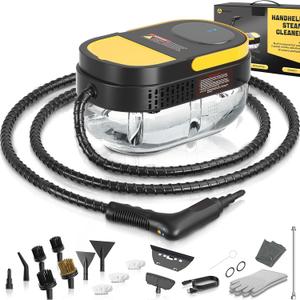 Gautye Steam Cleaner, 3-Level Adjustable Handle, 15s Heat-Up, 1.69 Quarts Tank, Portable Steamer for Cleaning with 15 pcs Accessories, Steam Cleaner for Home for Dirt, Grease, Grout, Tile, Floor, Car