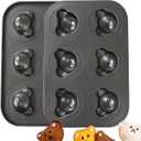 2 Pack Bear Shaped Muffin Pans, 6 Cavity Non-Stick Madeleine Mold Cake Pan, Mini Muffin for Edible Bear Cake Topper Decoration Shower Birthday Party Decorations