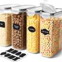 Utopia Kitchen Cereal Containers Storage - Liter Airtight Food Storage Containers & Cereal Dispenser For Pantry Organization And Storage (Clear, 4 Liter Pack of 4)