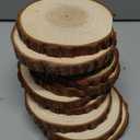 Fuyit Unfinished Wood Slices for Centerpieces, 10Pcs 4.7-5.1 Inch Natural Wooden Round Discs with Bark for Rustic DIY Crafts, Table Base, Wedding Decoration