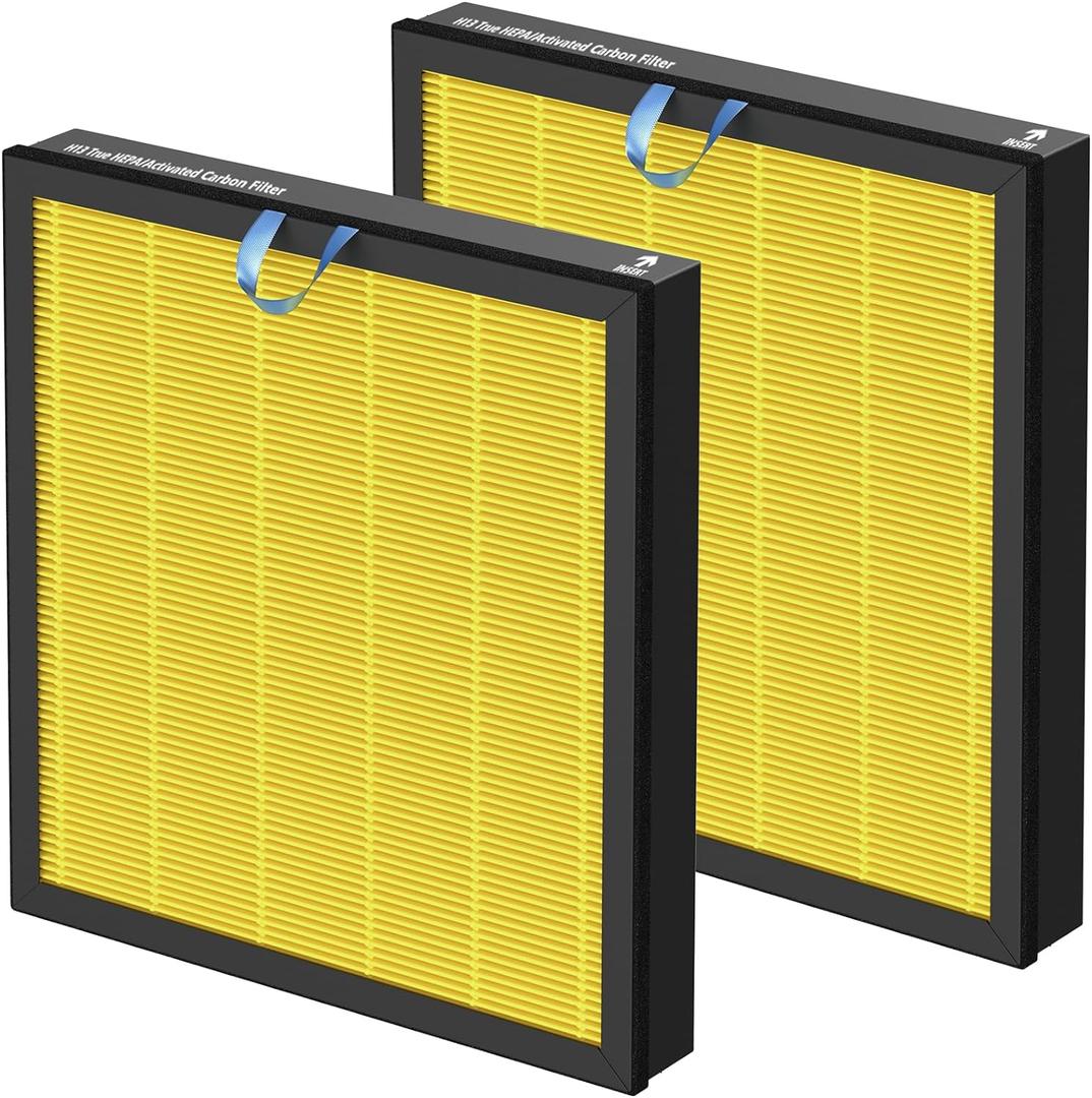Vital 100S Pet Care Replacement Filter Compatible with LEVOIT Vital 100S Air Purifier, 3-in-1 H13 Grade True HEPA Activated Carbon Vital 100S-P Filter, Vital 100S-RF-PA (LRF-V102-YUS), 2 Pack, Yellow