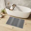 AMOAMI Waffle Bath-Mat, Super Absorbent Bath Mats for Bathroom, Boho Bathroom Rugs Non Slip Washable, Ultra Soft Bathroom-Mat with Tassels Bath Rugs for Floor Mat, 20" X 32" Grey